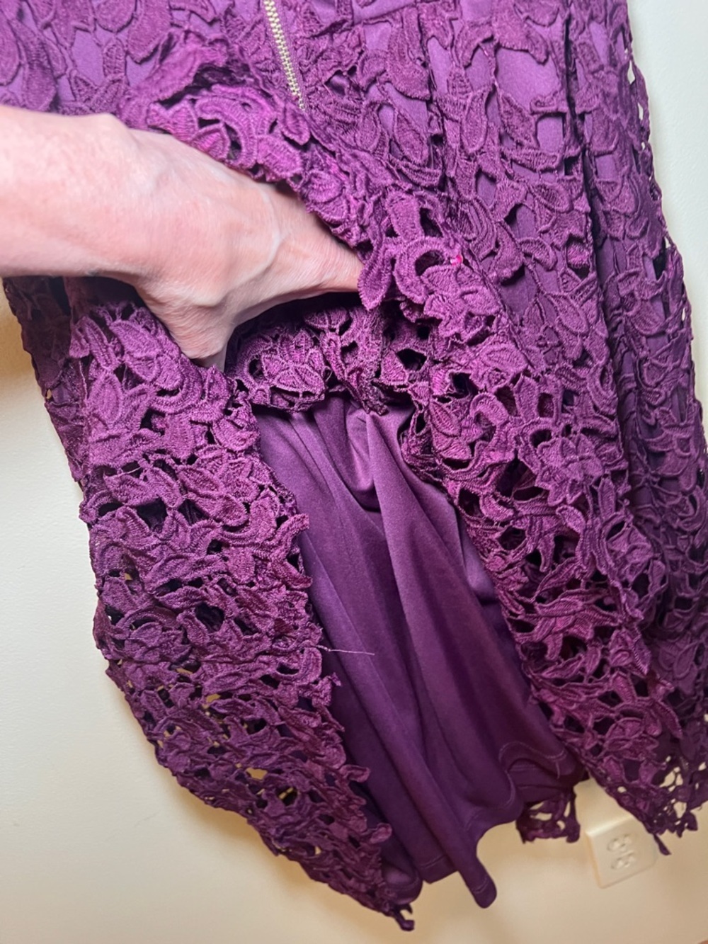 Love…ady Purple Floral Lace Fit & Flare Dress Medium Spaghetti Strap - Picture 10 of 10